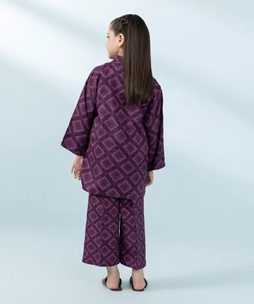 2 Piece - Printed Raw Silk Suit