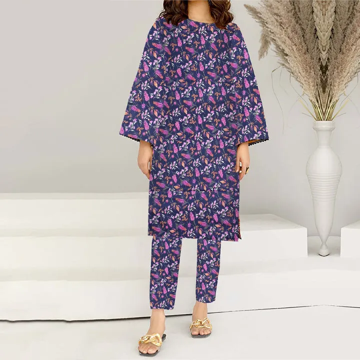 2PC- Unstitched Digital Printed Cambric Suit PW3454