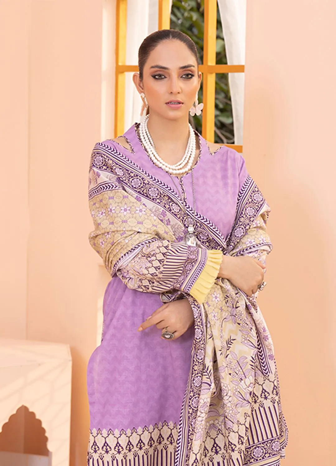 3PC Unstitched Khaddar Suit KKH-2333