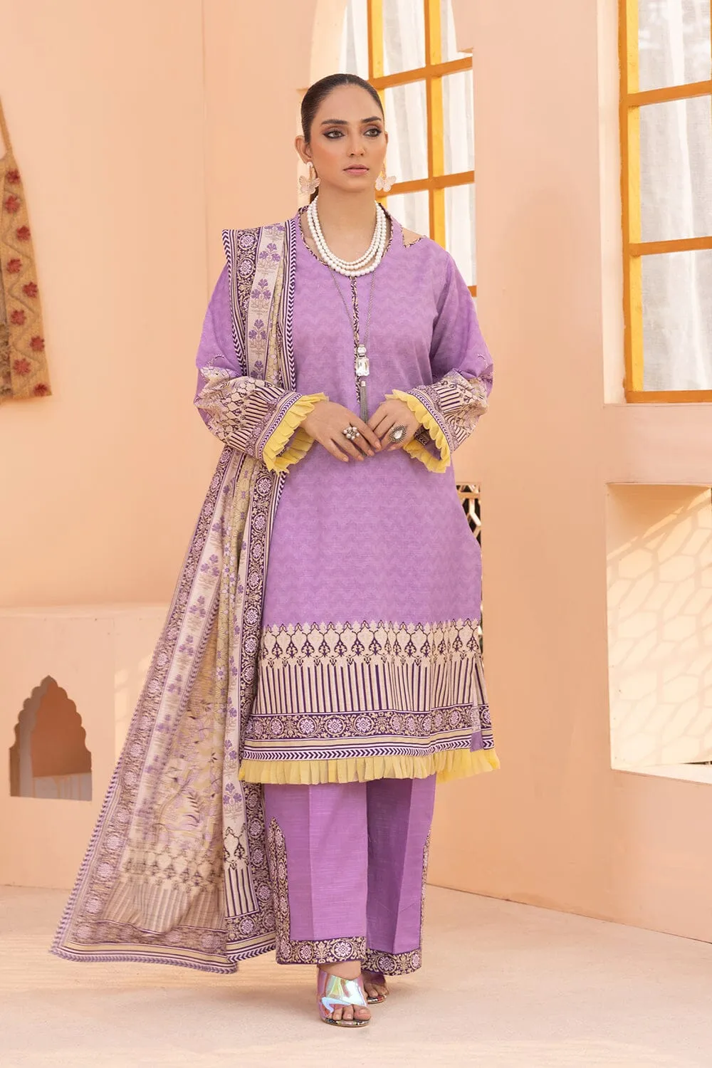 3PC Unstitched Khaddar Suit KKH-2333