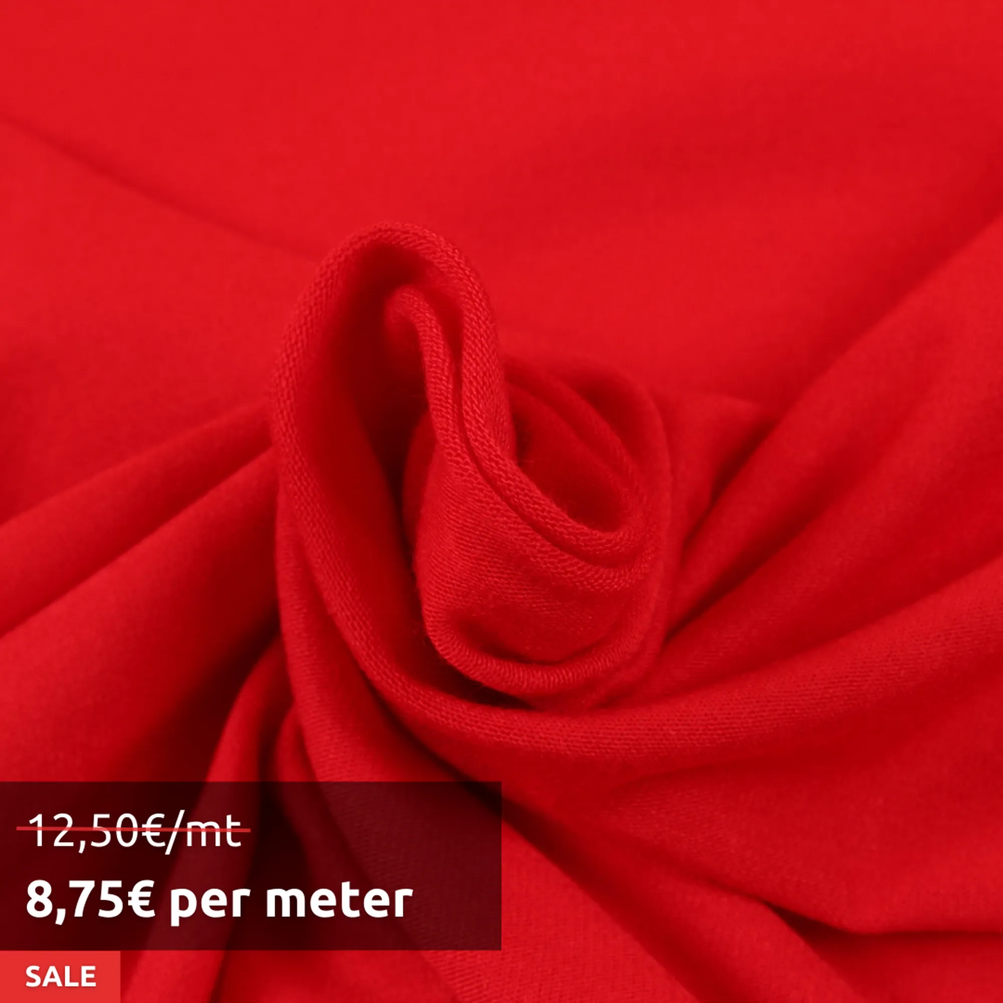 7 Mts Roll - Bamboo Cold Jersey - Stretch (Red) - OFFER: 8.75€/MT