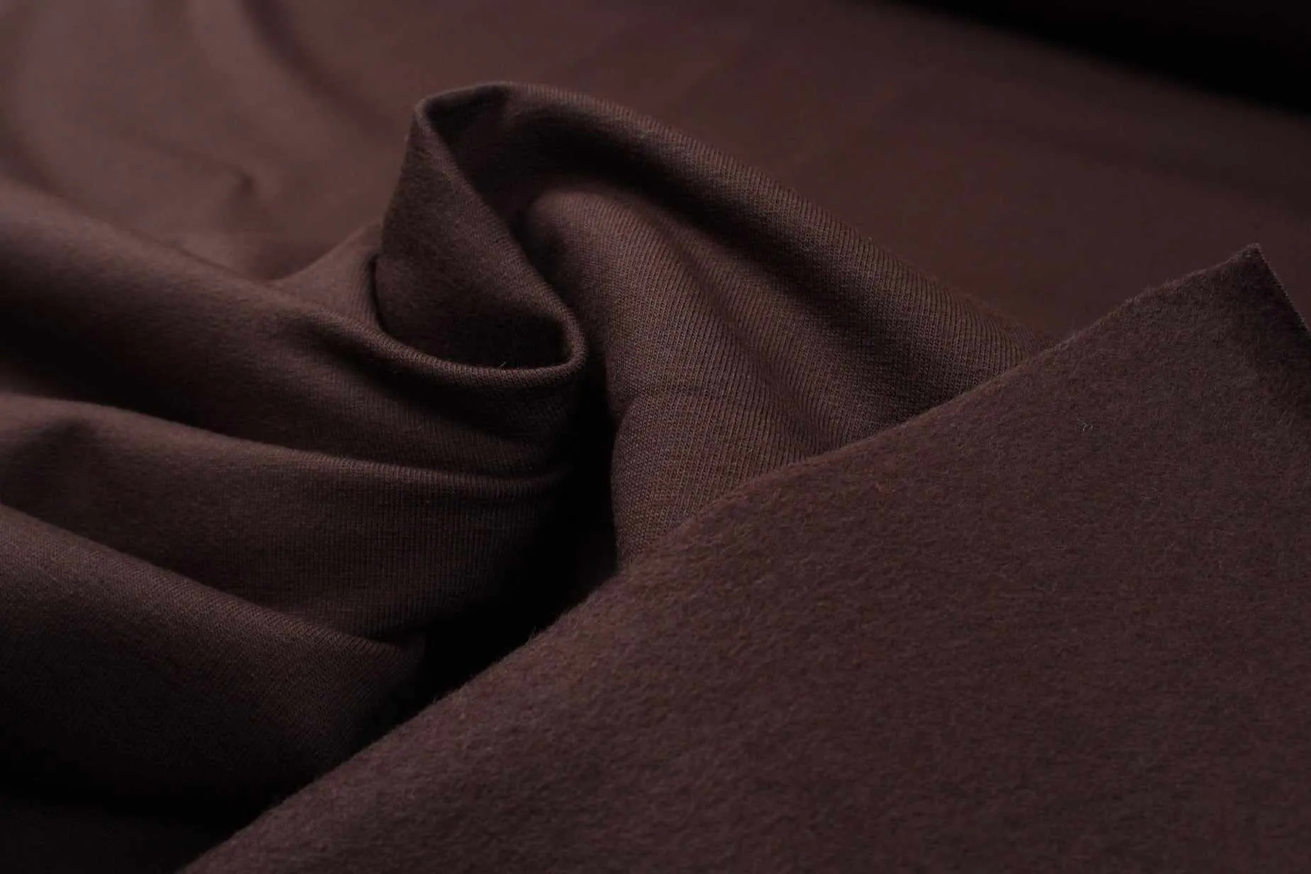 9 Mts Roll - Brushed Fleece Organic Cotton (Dark Brown) - OFFER: 7,50€/Meter