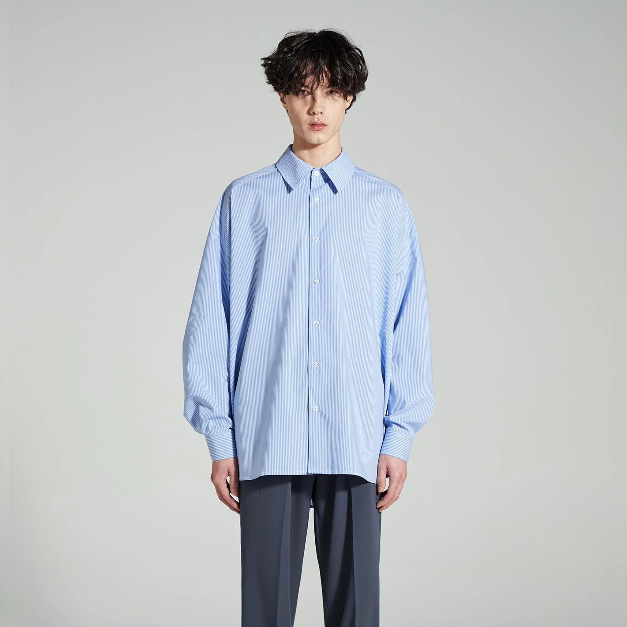 ADD Cutout Stripe Avantgarde Shirt Blue