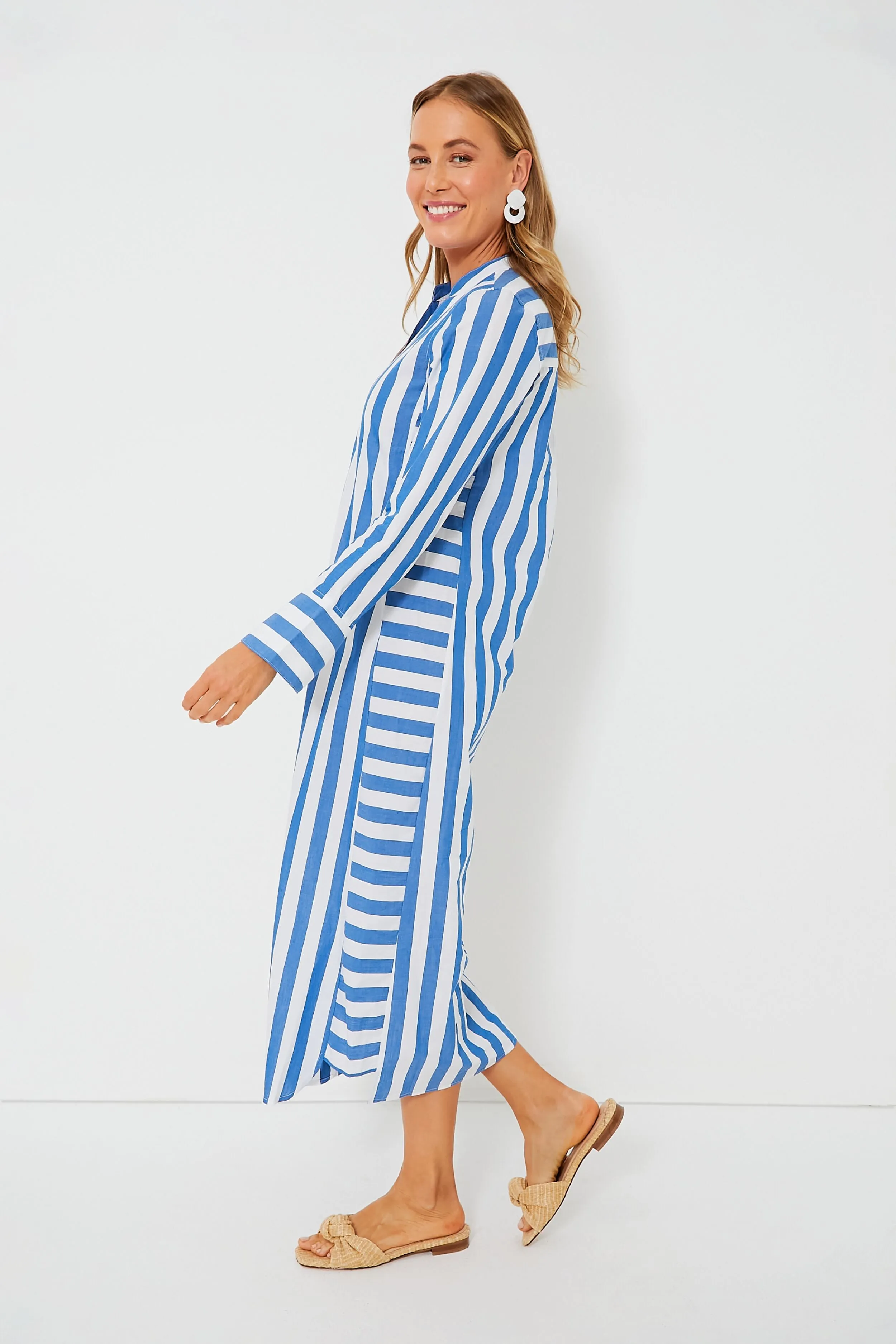 Aegean Stripe Jude Shirt Dress