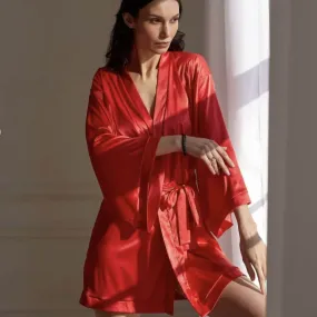 Ajour Gelato Satin Kimono Robe in Red KIM2A