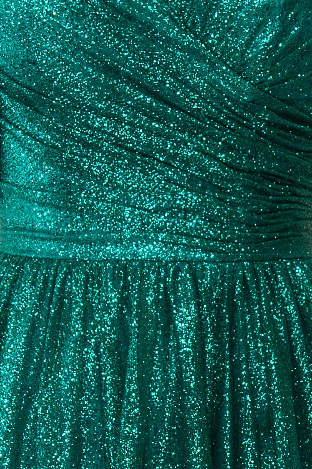 Anastriana Green | Sparkly Off-Shoulder Midi Dress