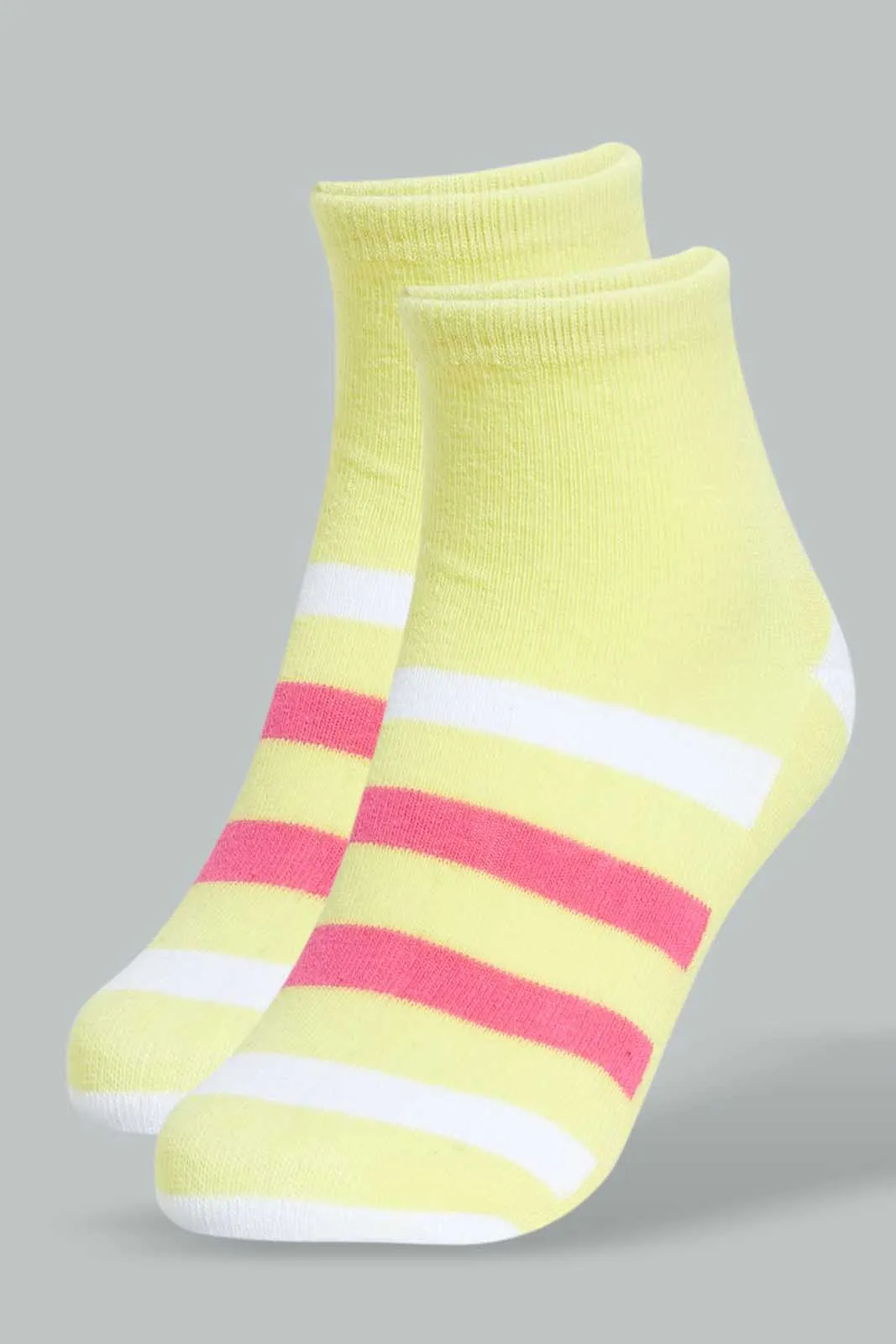 Assorted Stripe Ankle Socks For Girls (Pack of 3)