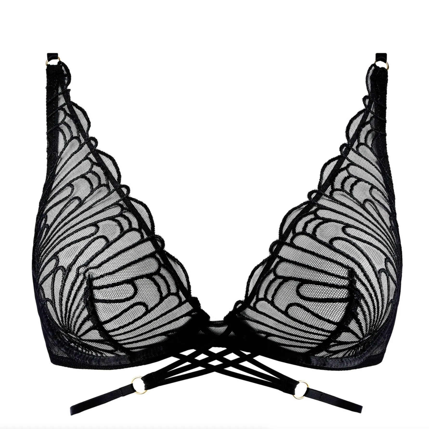 Aubade L'Indomptable Triangle Plunge Bra 1IN12 in After Dark