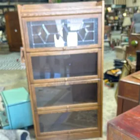 Barrister Bookcase, Leaded Glass