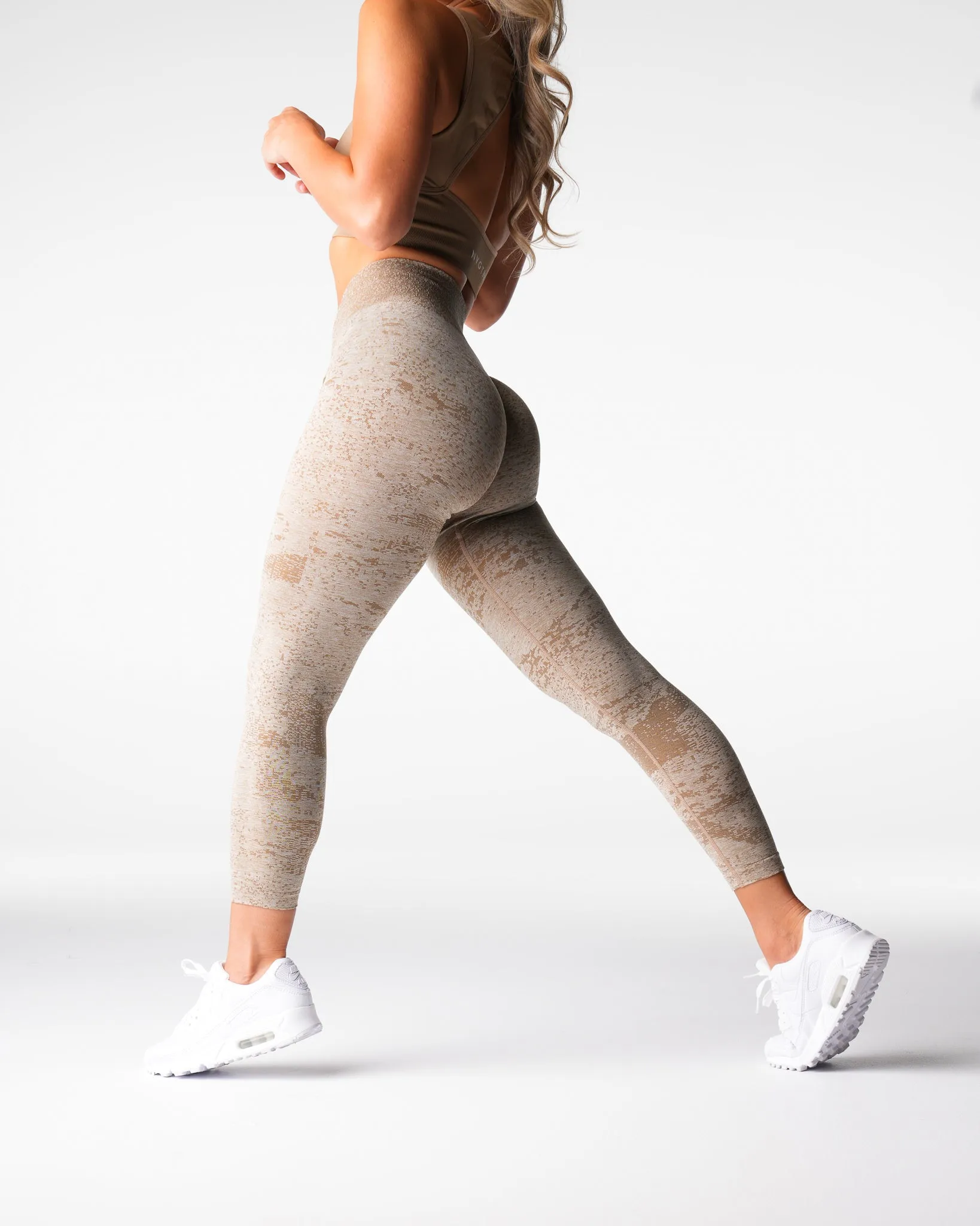 Beige Digital Seamless Leggings