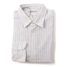 Boglioli Slim-Fit Cotton Shirt in Ivory and Blue Stripe