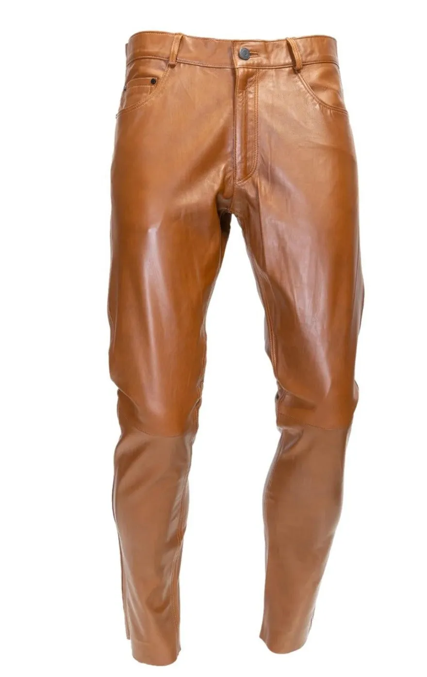 Brown Leather Jeans