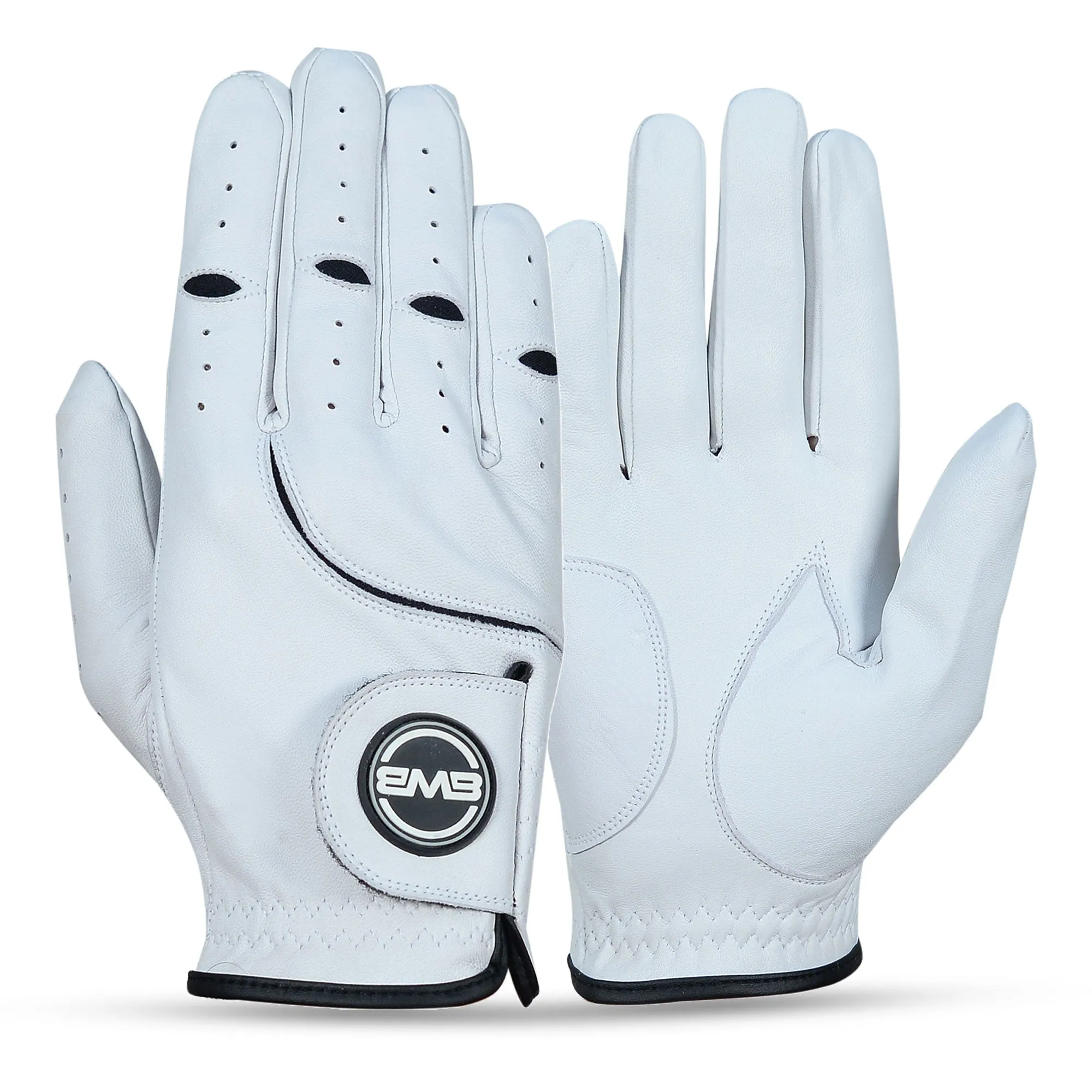 BWB Men's White / Black Right Hand Golf Glove