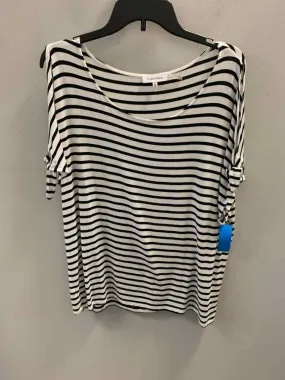 CALVIN KLEIN Tops Size XL BLK/WHT Stripe TOP