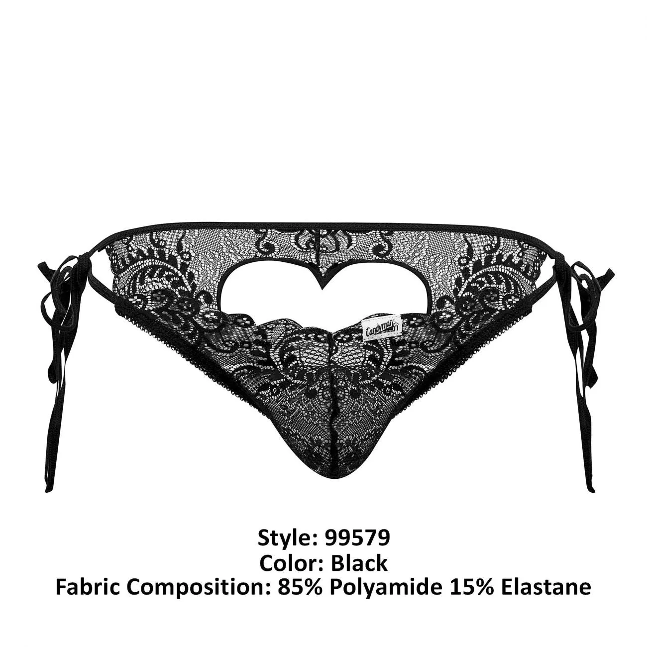 CandyMan 99579 Lace Heart Bikini Black