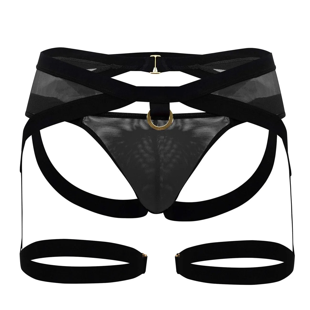 CandyMan 99623 Sexy Garter Jockstrap Black