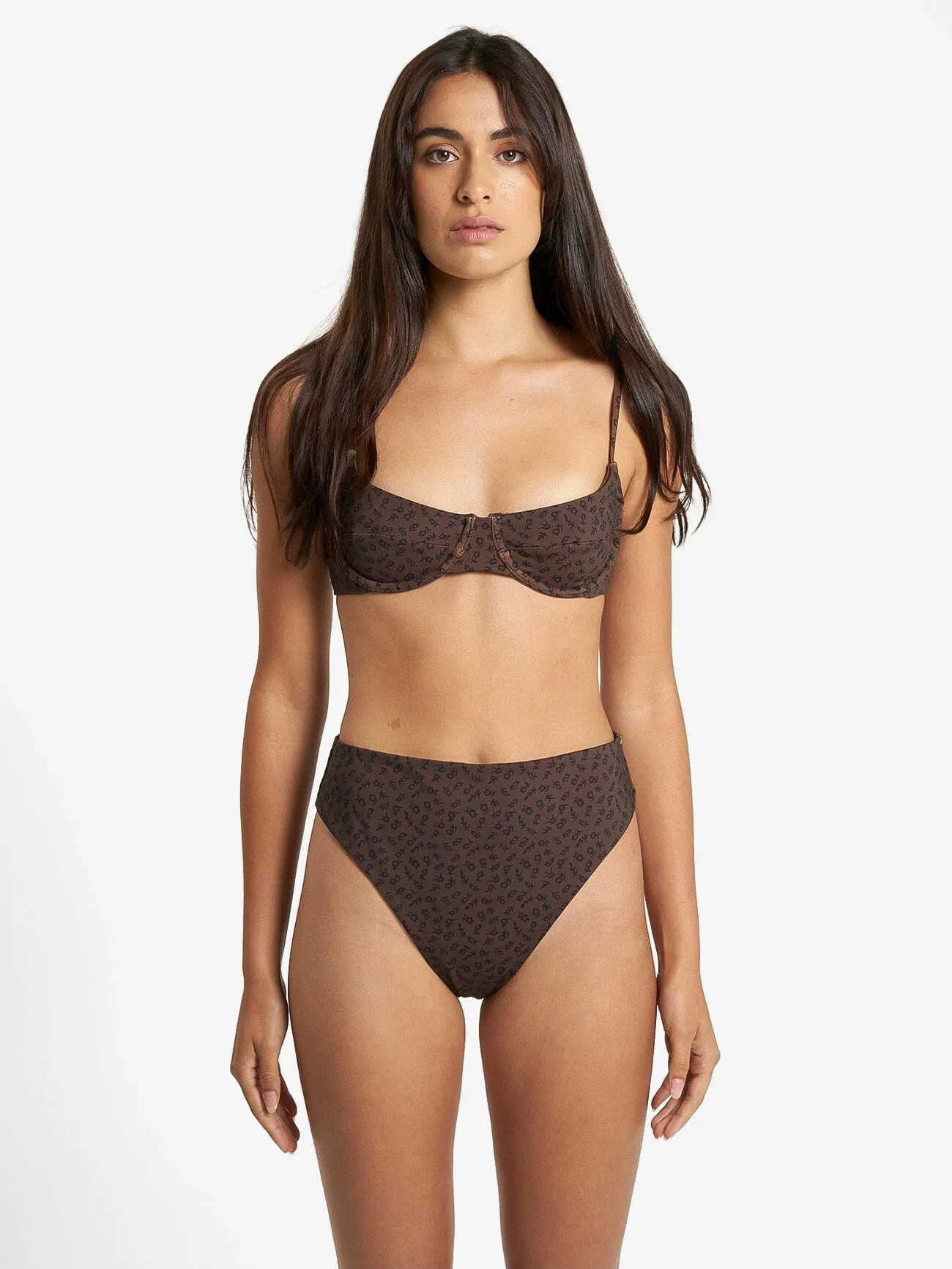 Cassia 90s High Cut Bikini Bottom - Black