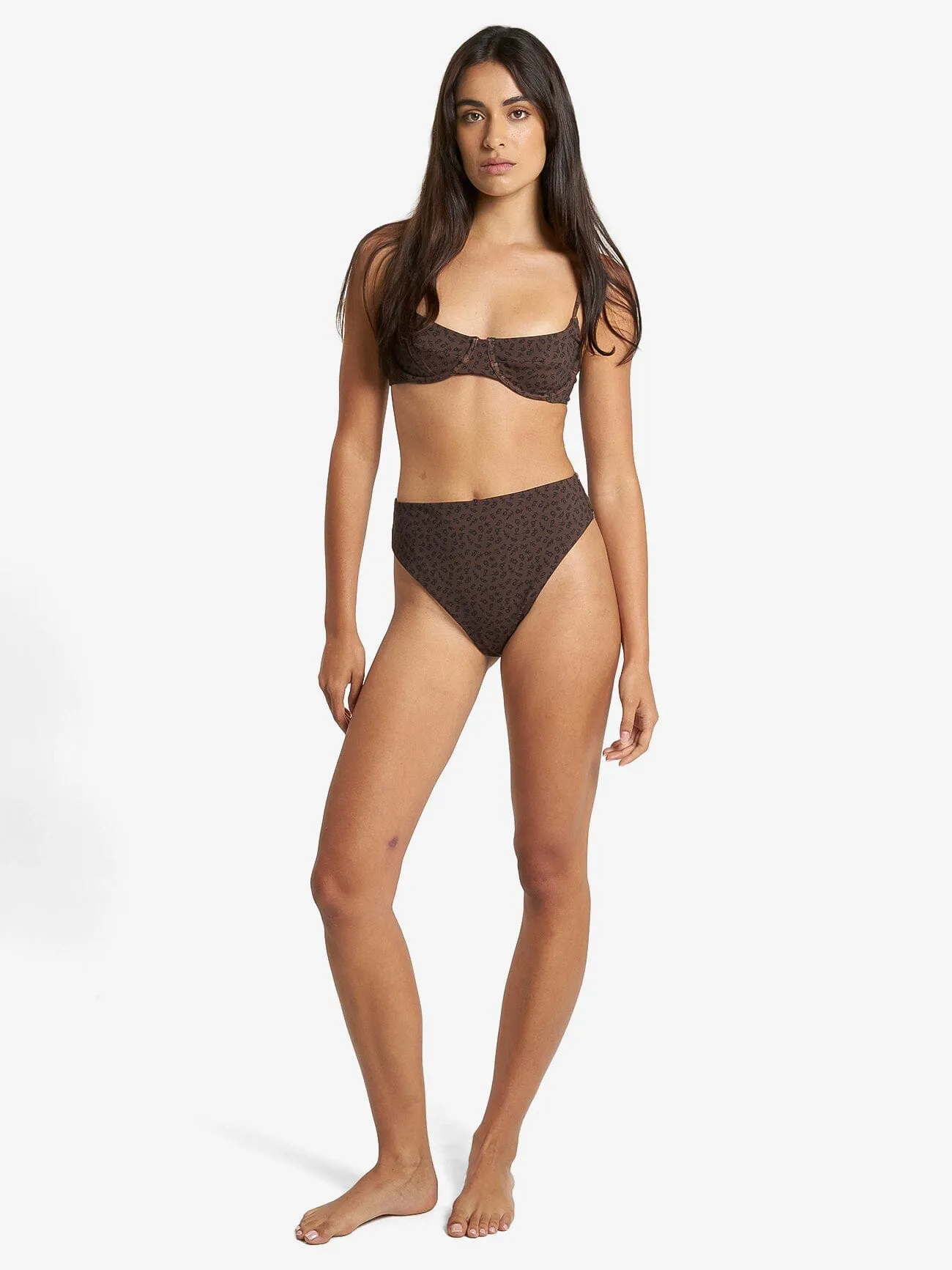 Cassia 90s High Cut Bikini Bottom - Black