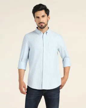 Casual Blue Striped Shirt - Hawk