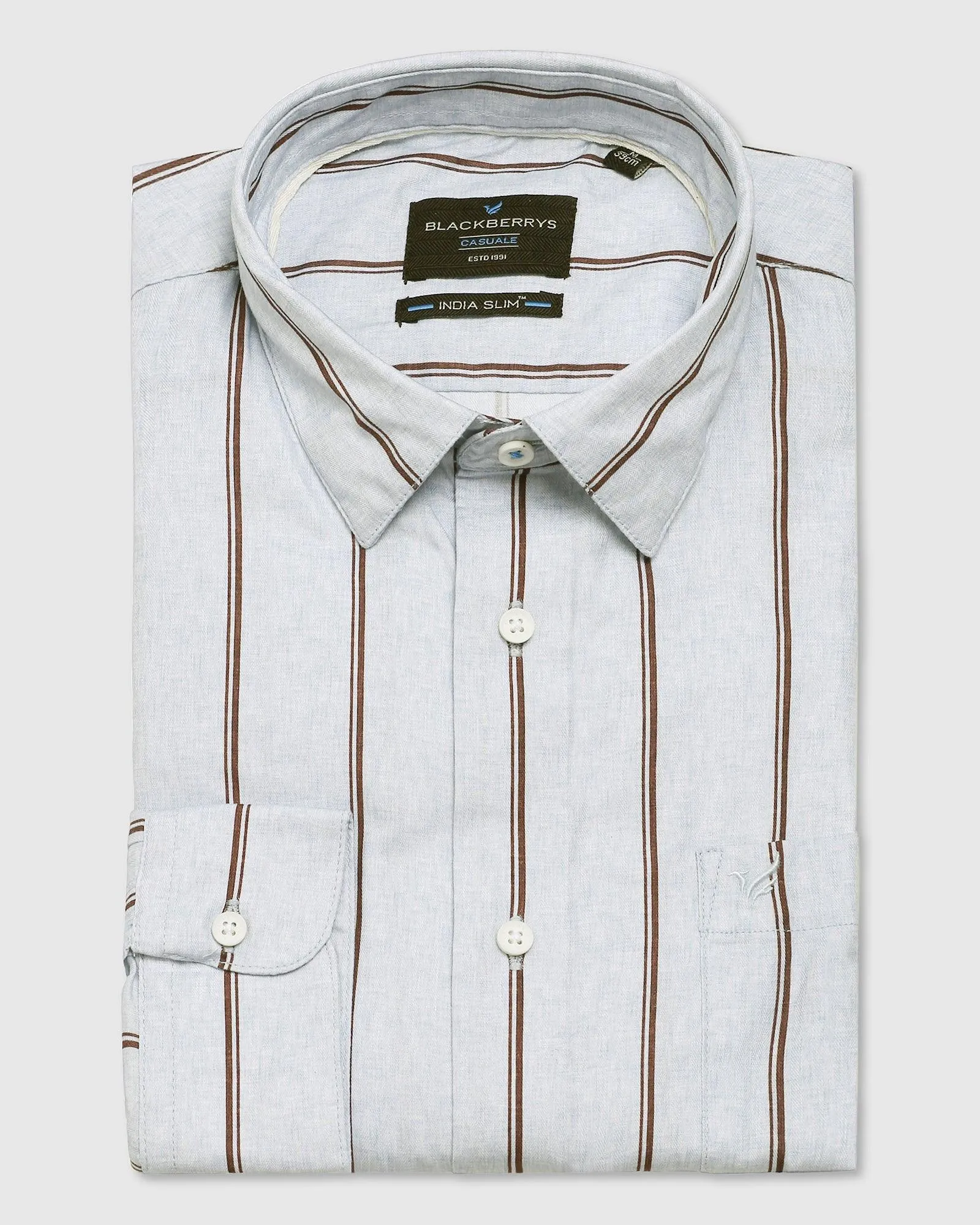 Casual Brown Striped Shirt - Tim