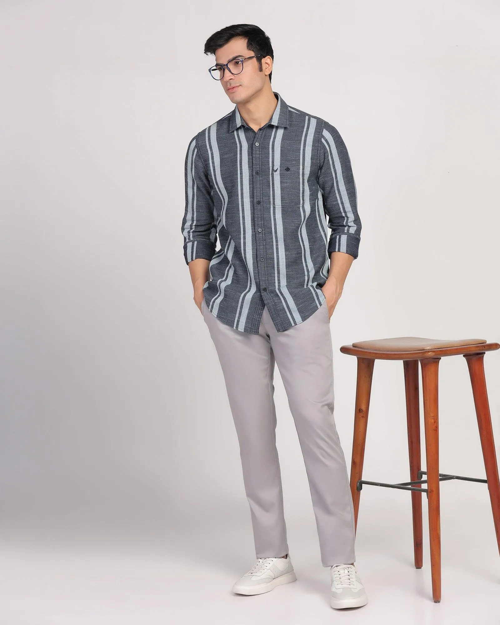 Casual Indigo Stripe Shirt - Jazz