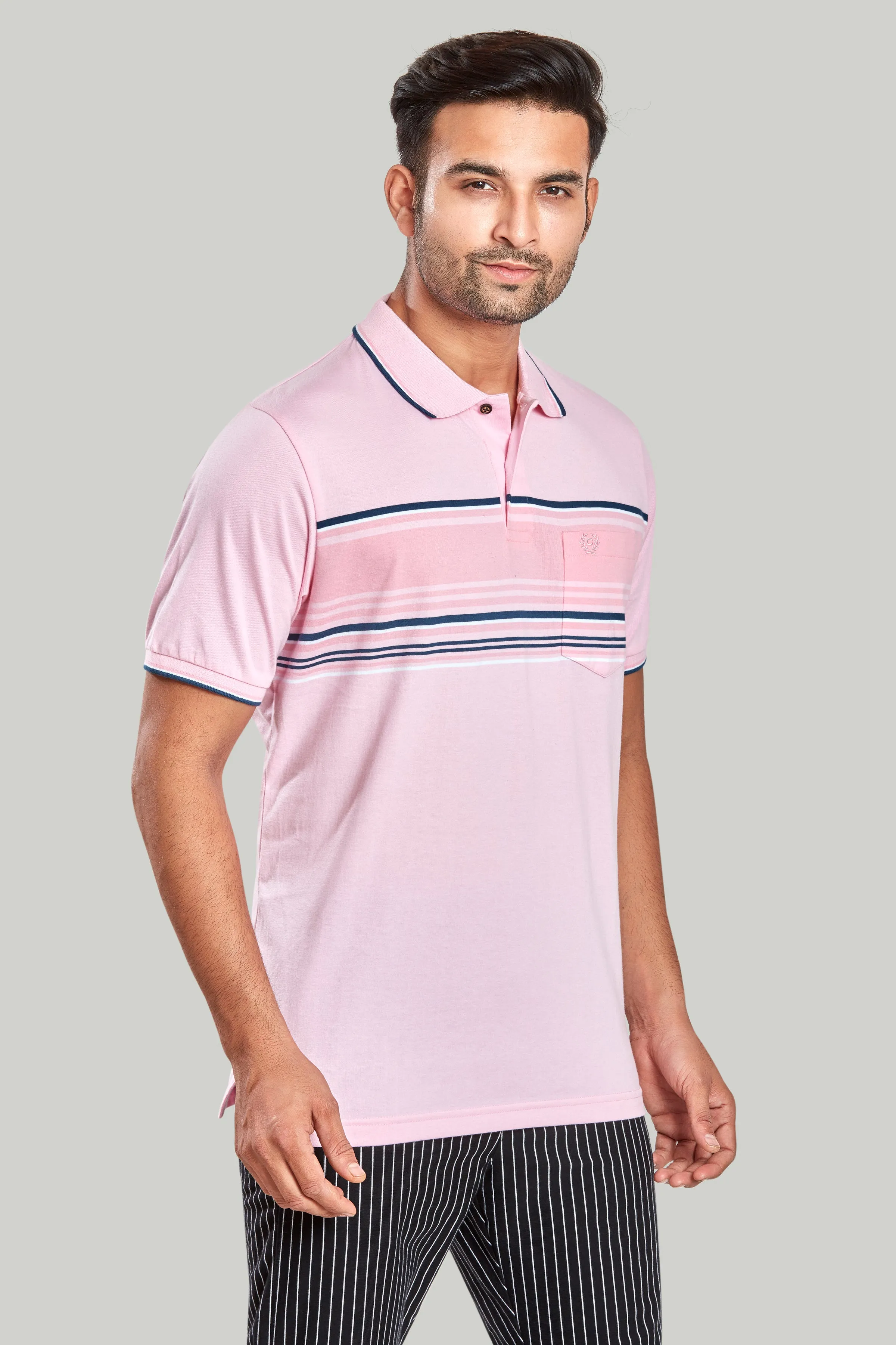 Chest Stripe Jersey Polo