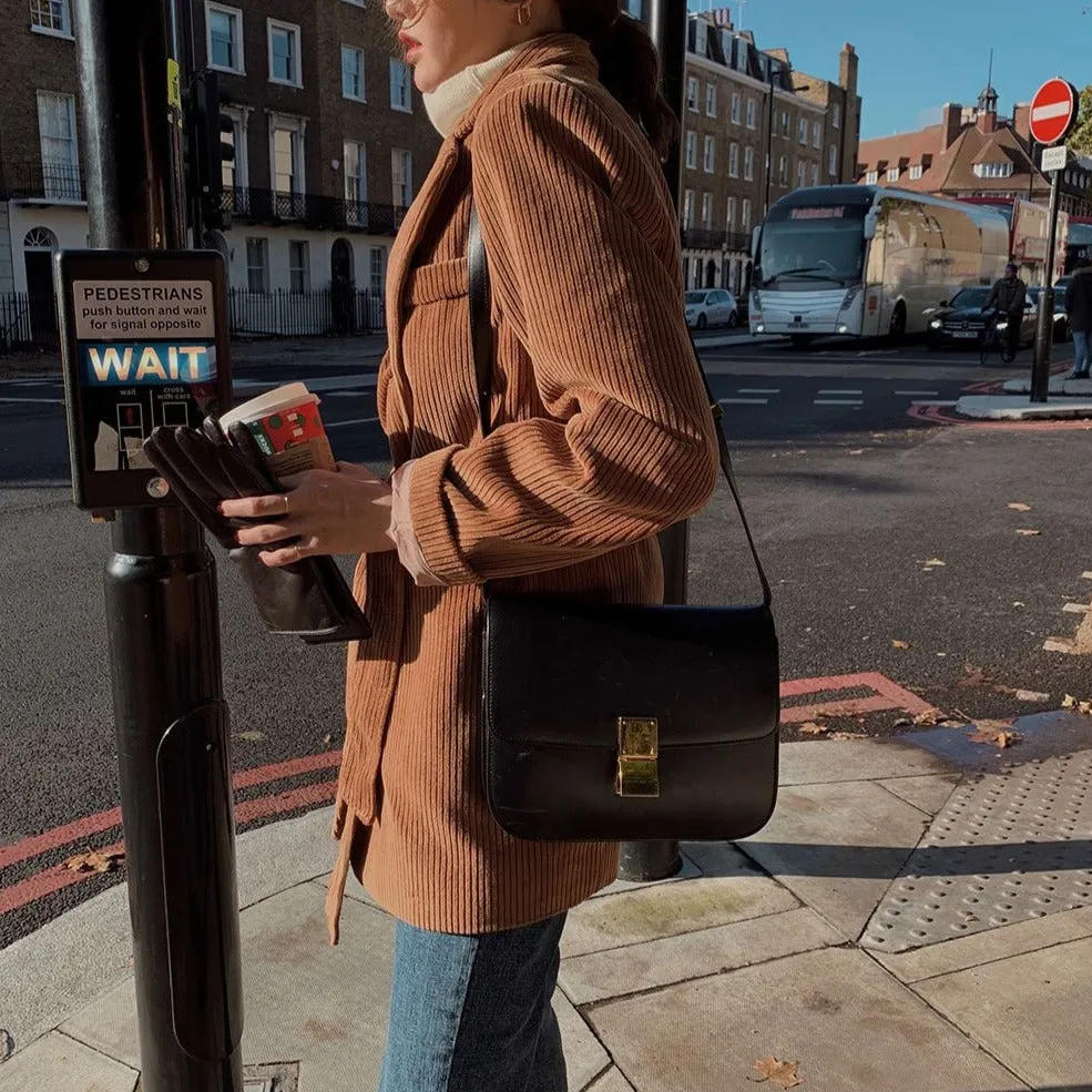 Corduroy Blazer With Waistbelt