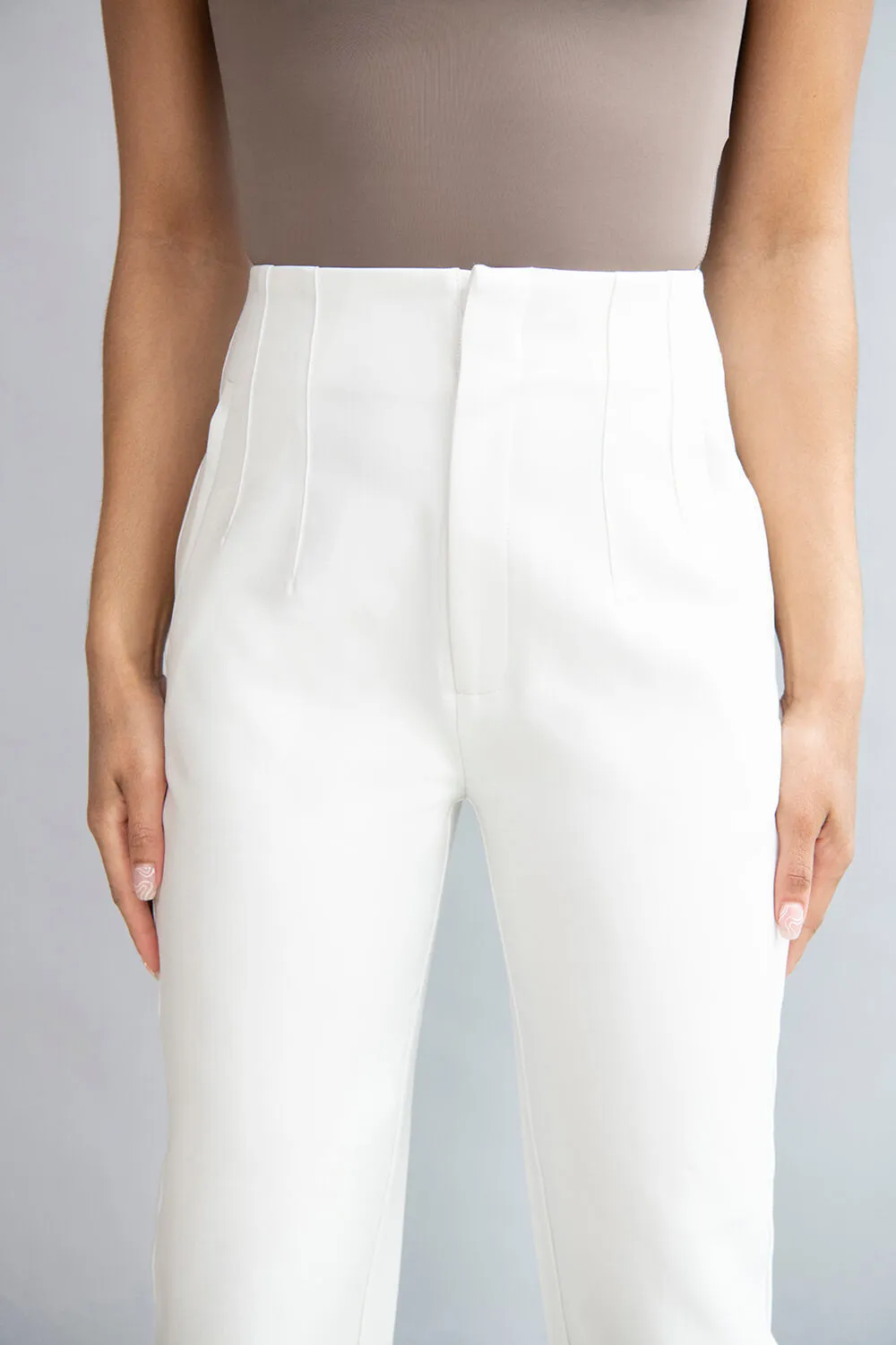 Curve Cigarette Trousers - Off White