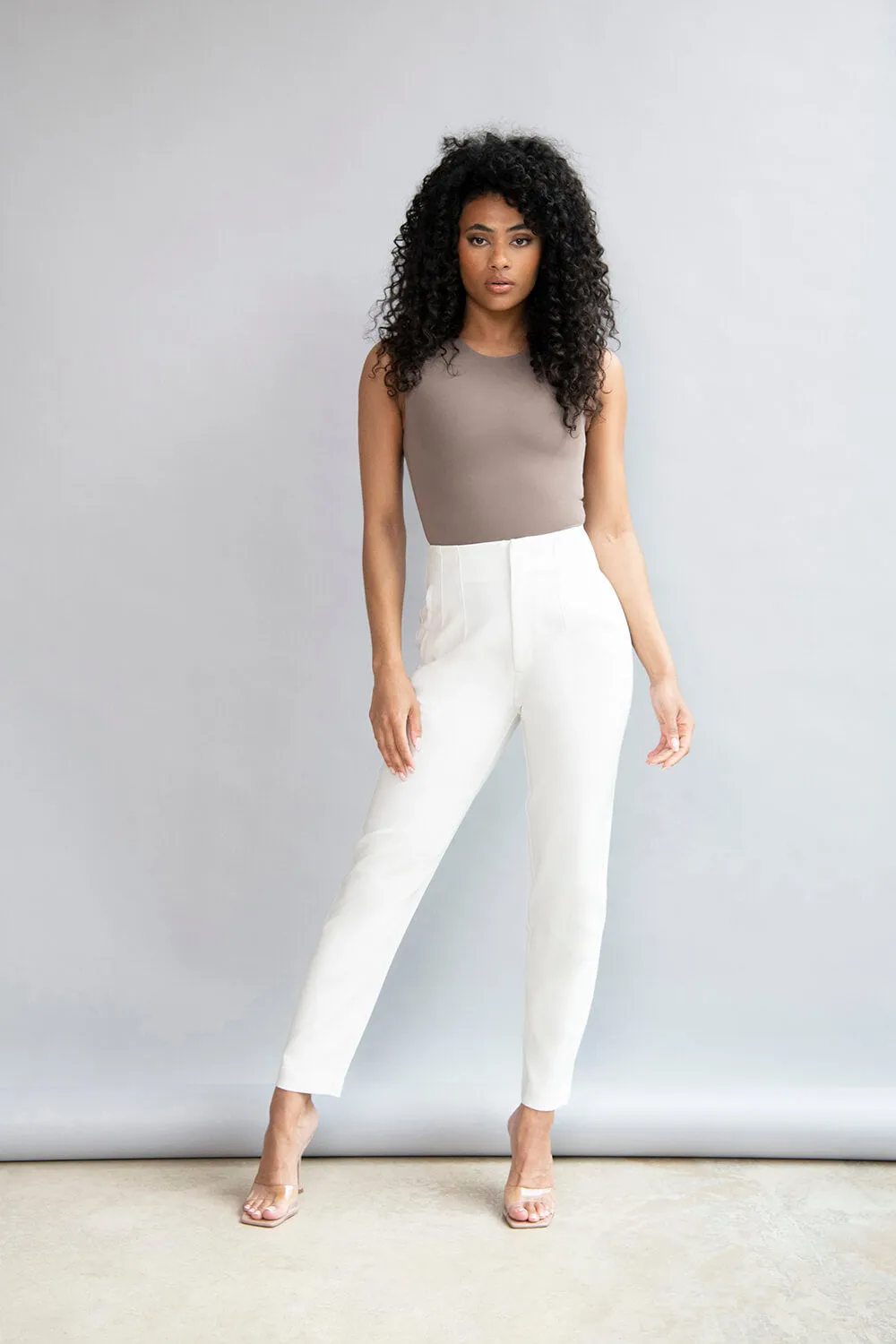 Curve Cigarette Trousers - Off White