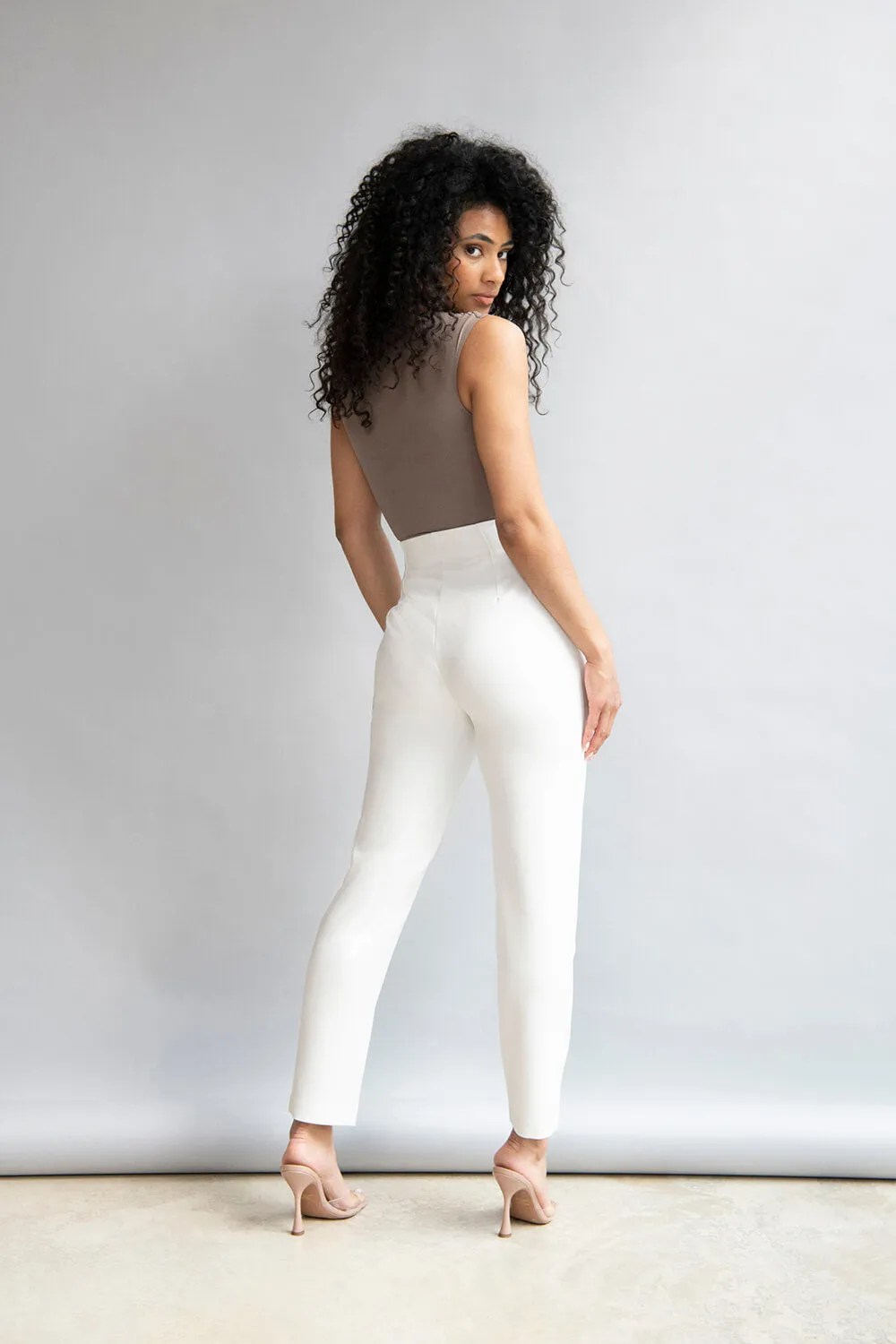 Curve Cigarette Trousers - Off White