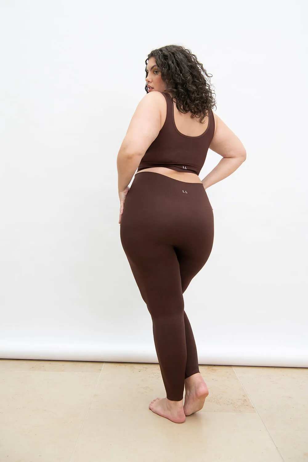 Curve Ultimate High Waisted Seamless Leggings - Chocolate Brown