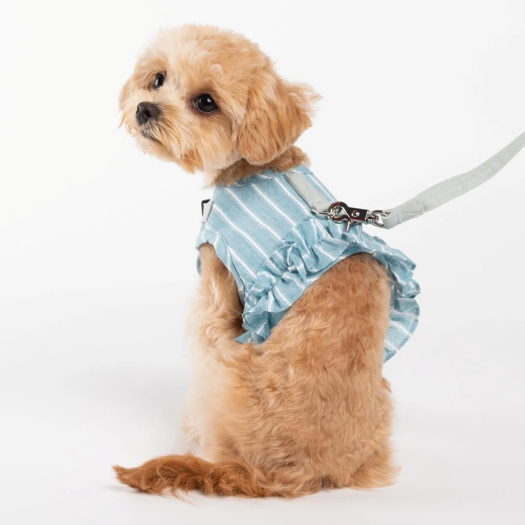 Denim Ruffle Harness with Leash