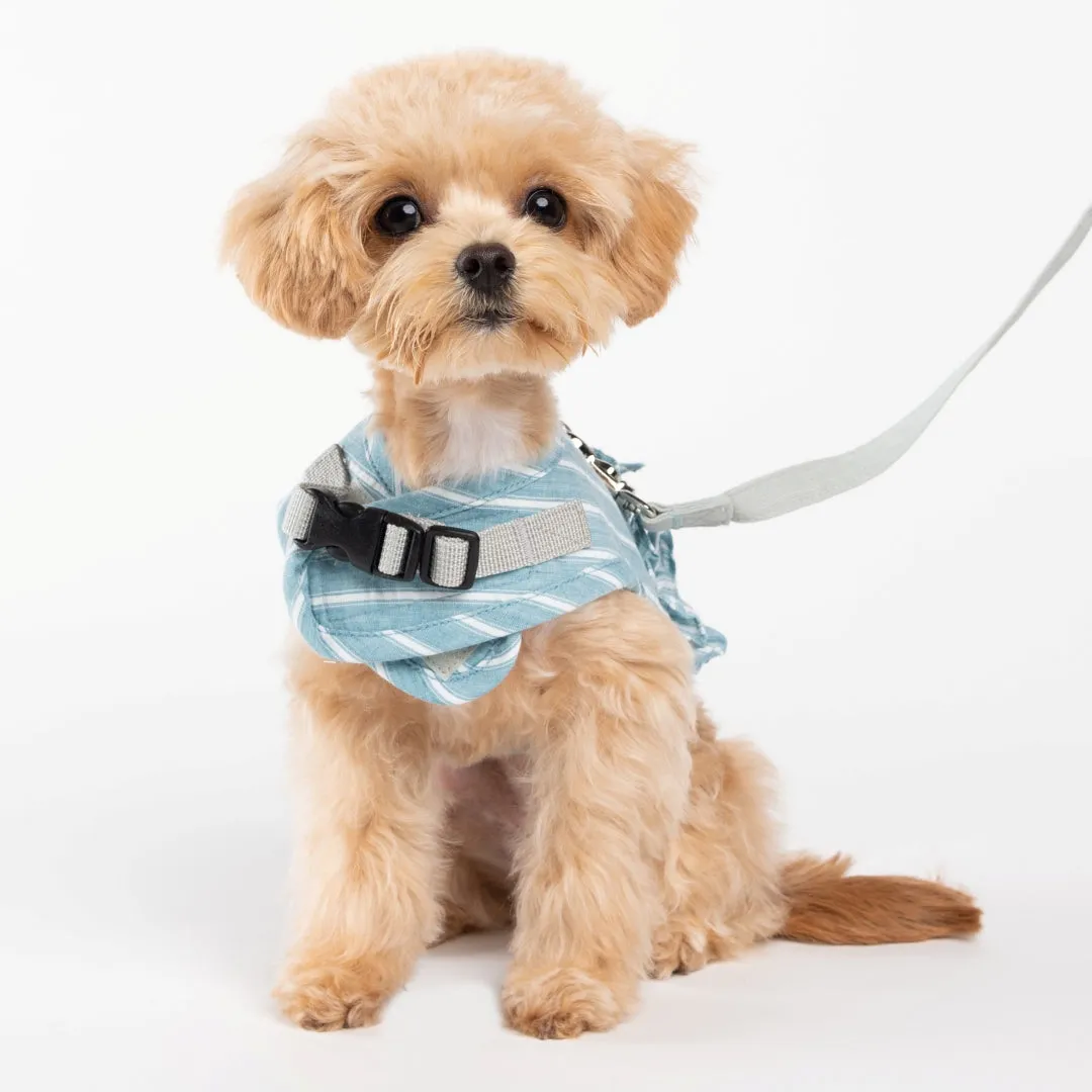 Denim Ruffle Harness with Leash