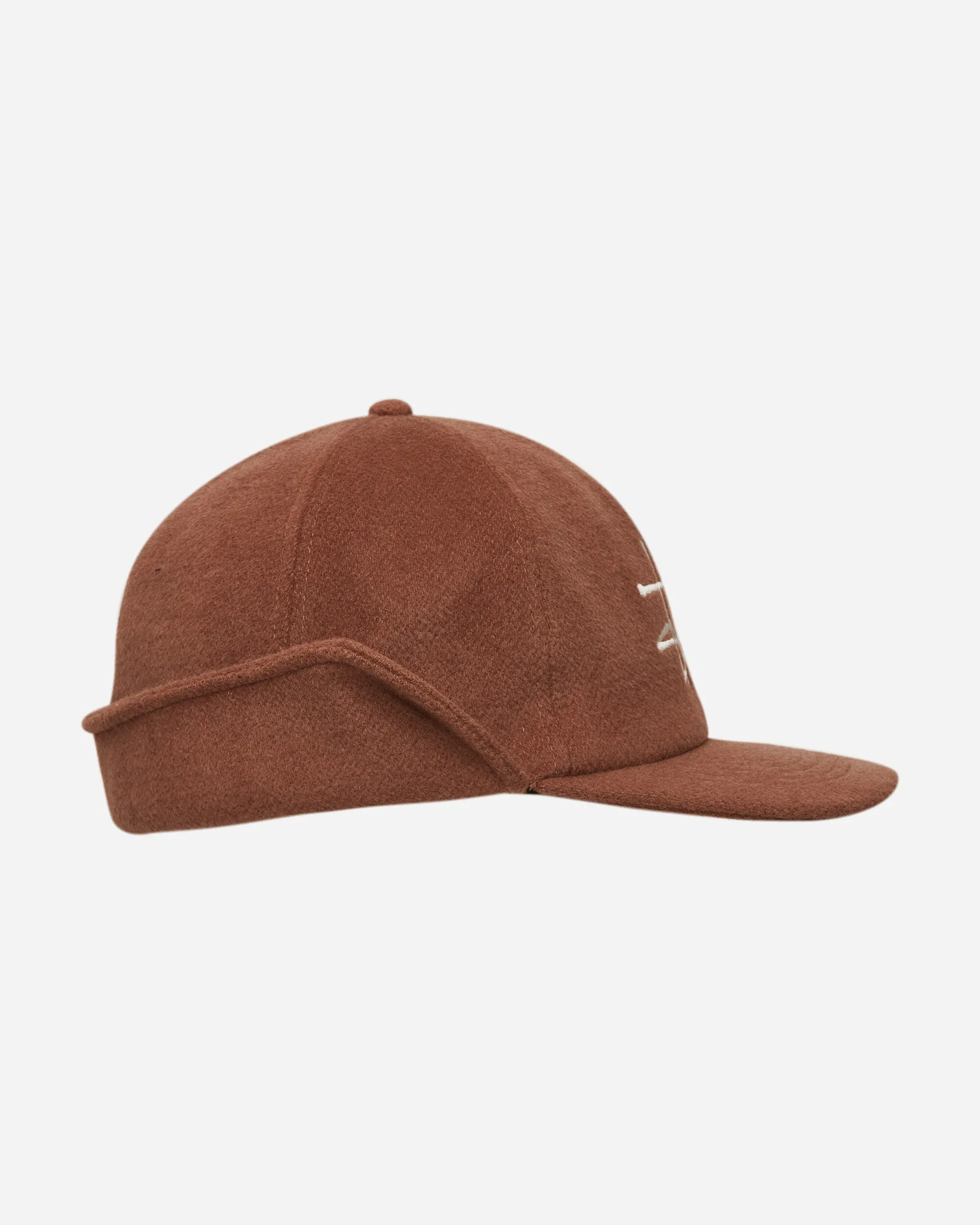 Ear Flap Wool Cap Brown