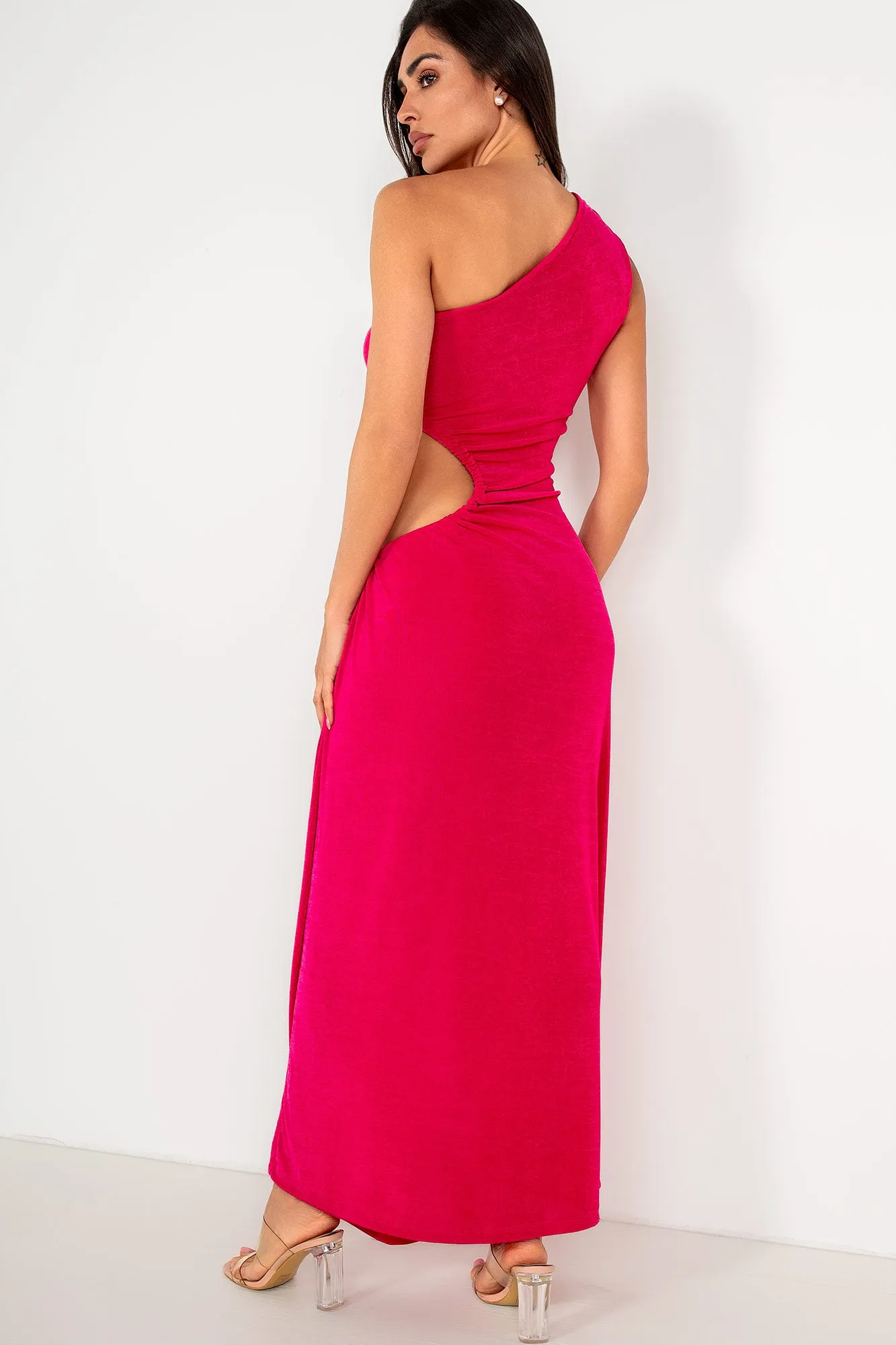 Elvenia Pink Slinky Cut Out Dress