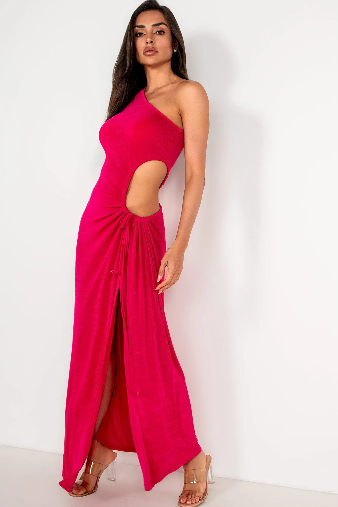 Elvenia Pink Slinky Cut Out Dress