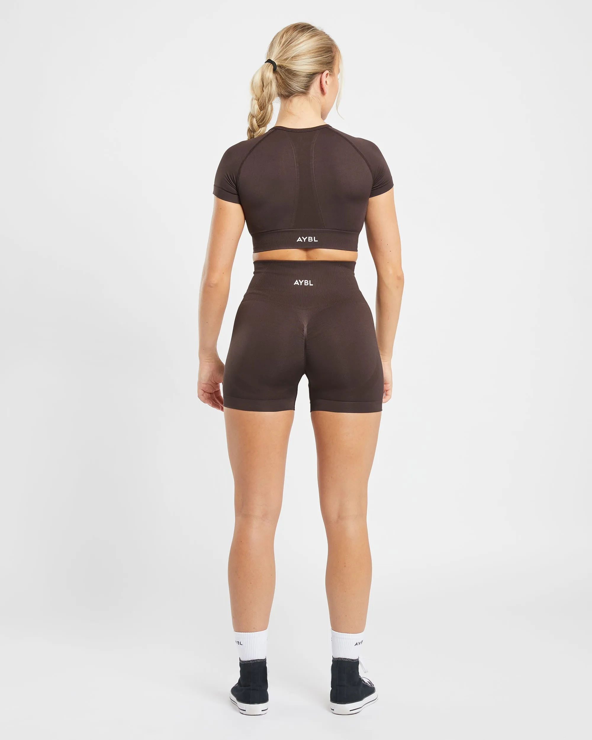 Empower Seamless Crop Top - Cocoa Brown