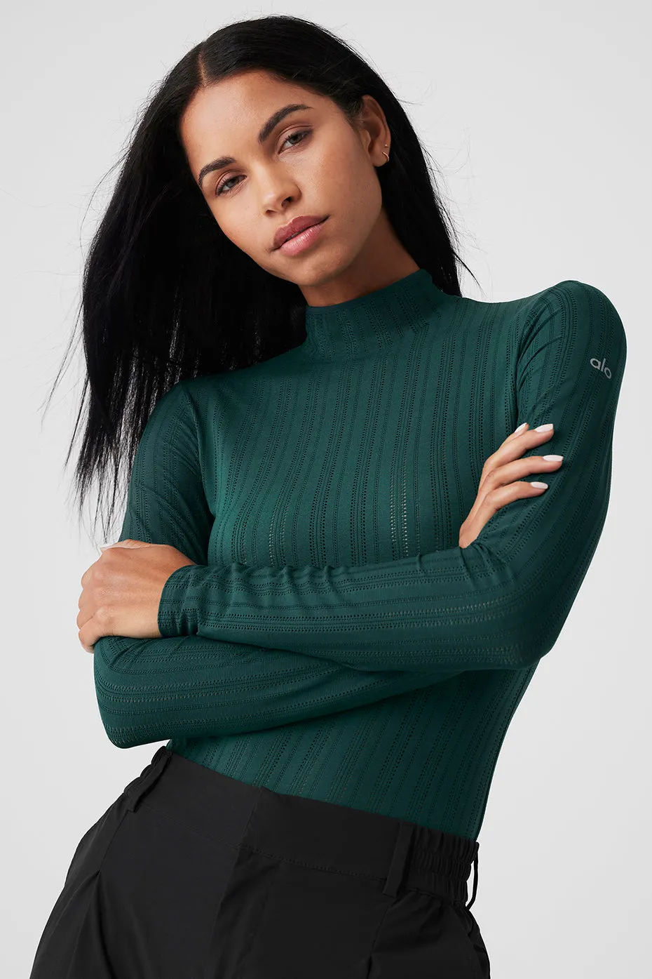 Euphoria Long Sleeve Bodysuit - Midnight Green