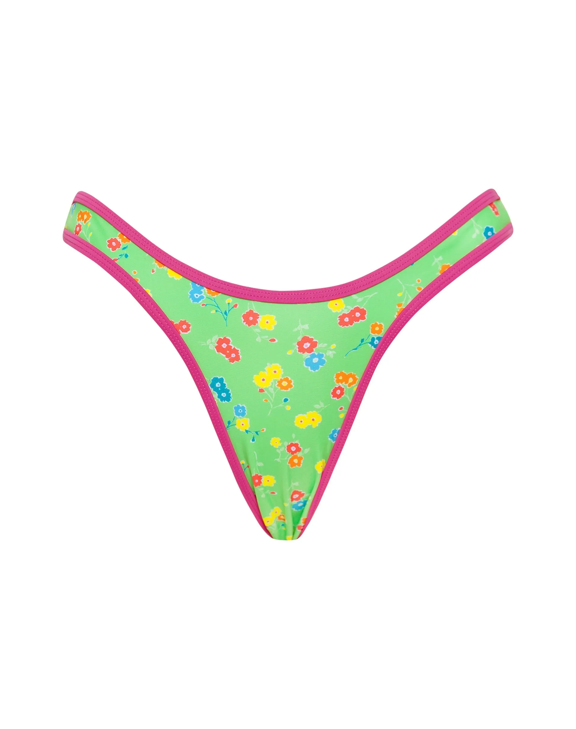 Farida Bikini Bottom in Green Floral