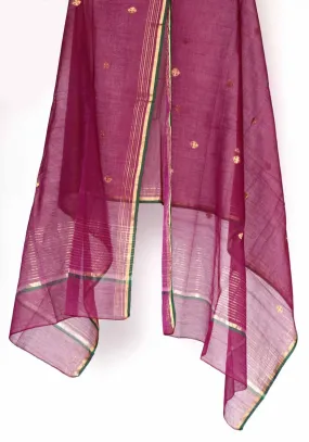 Fuss-Free Finesse Silk Cotton Hand Woven Chanderi Dupatta