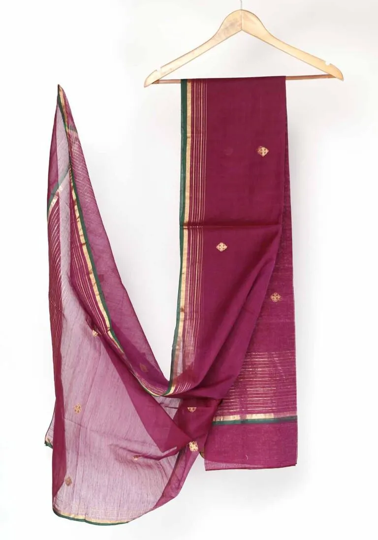 Fuss-Free Finesse Silk Cotton Hand Woven Chanderi Dupatta