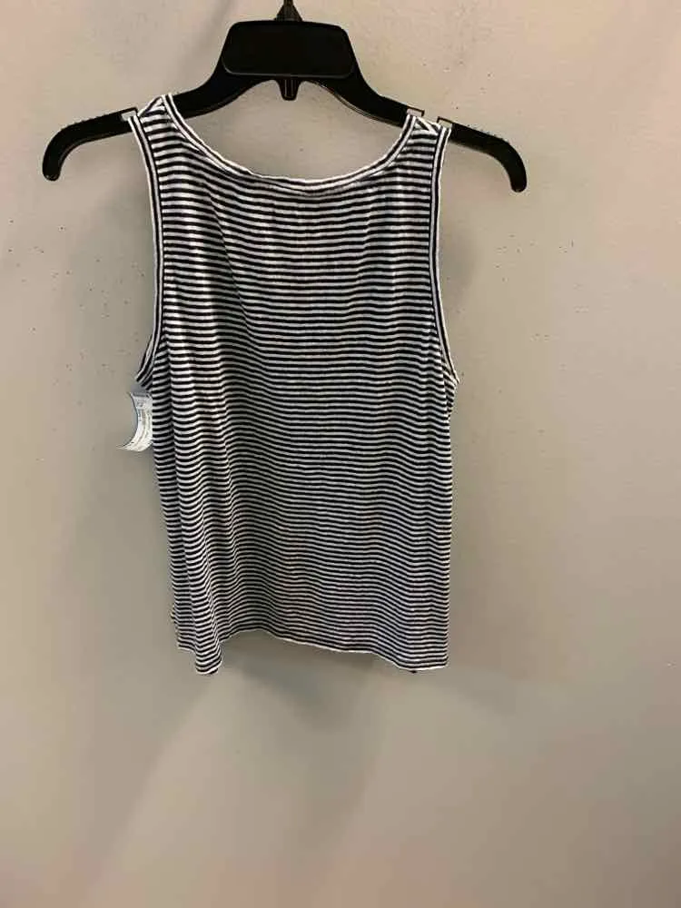 GARNET HILL Tops Size L WHT/NAVY Stripe TOP