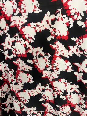 Graphic Floral Print ITY - Balck, White & Red