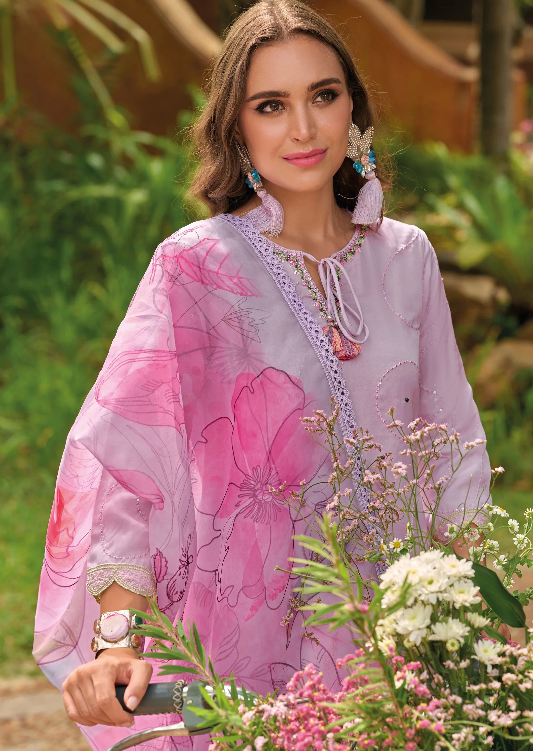 Gulshan Lily Embroidery Handwork Suit Set