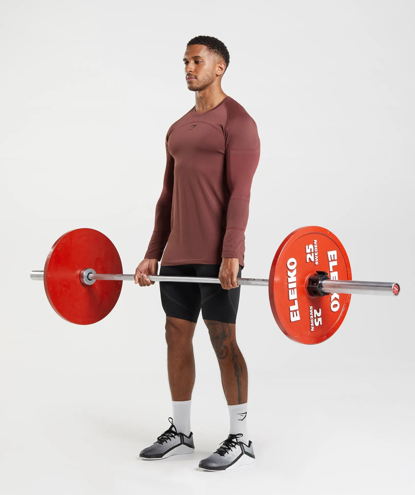 Gymshark 315 Long Sleeve T-Shirt - Cherry Brown