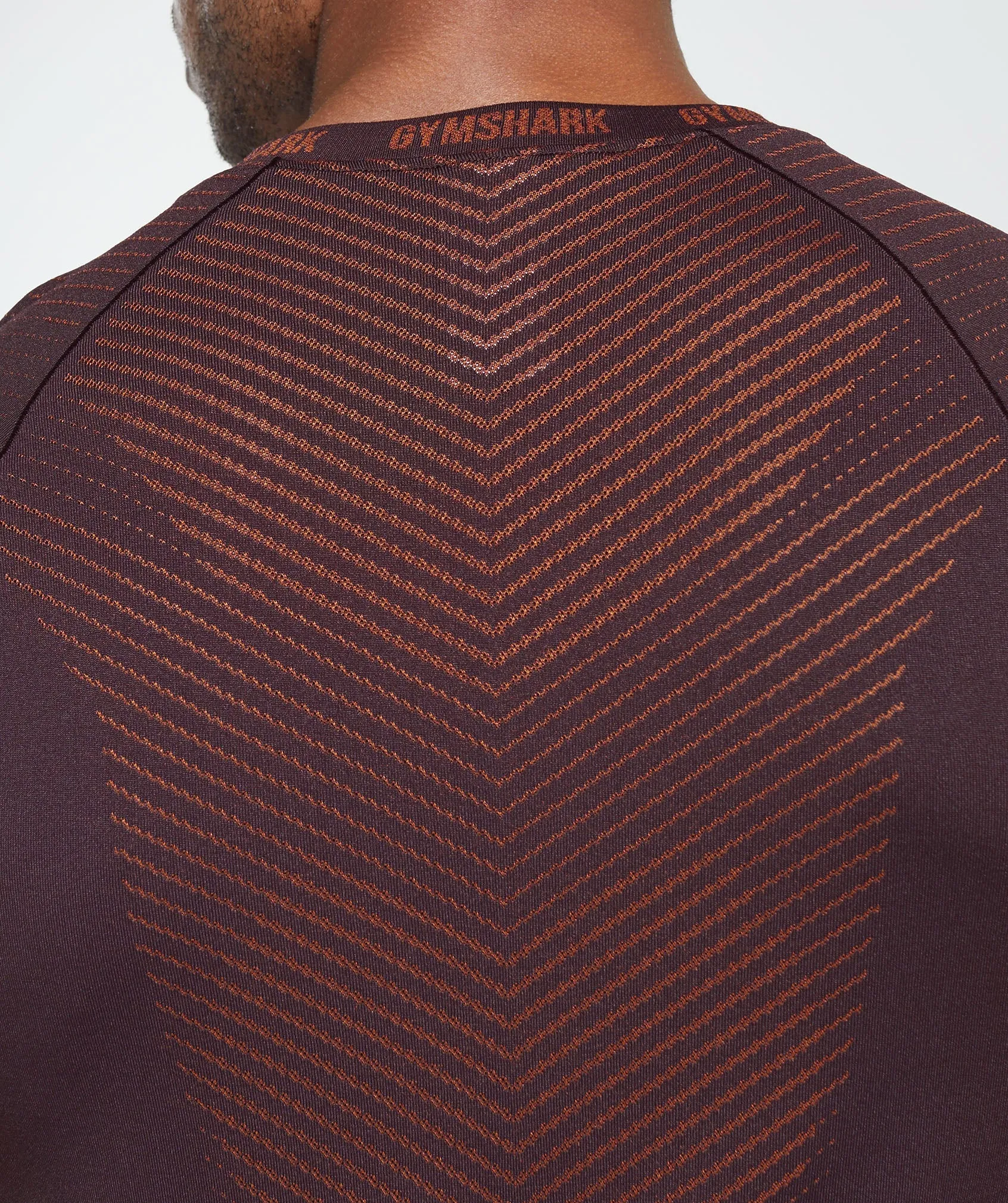 Gymshark Apex Seamless T-Shirt - Plum Brown/Rust Orange