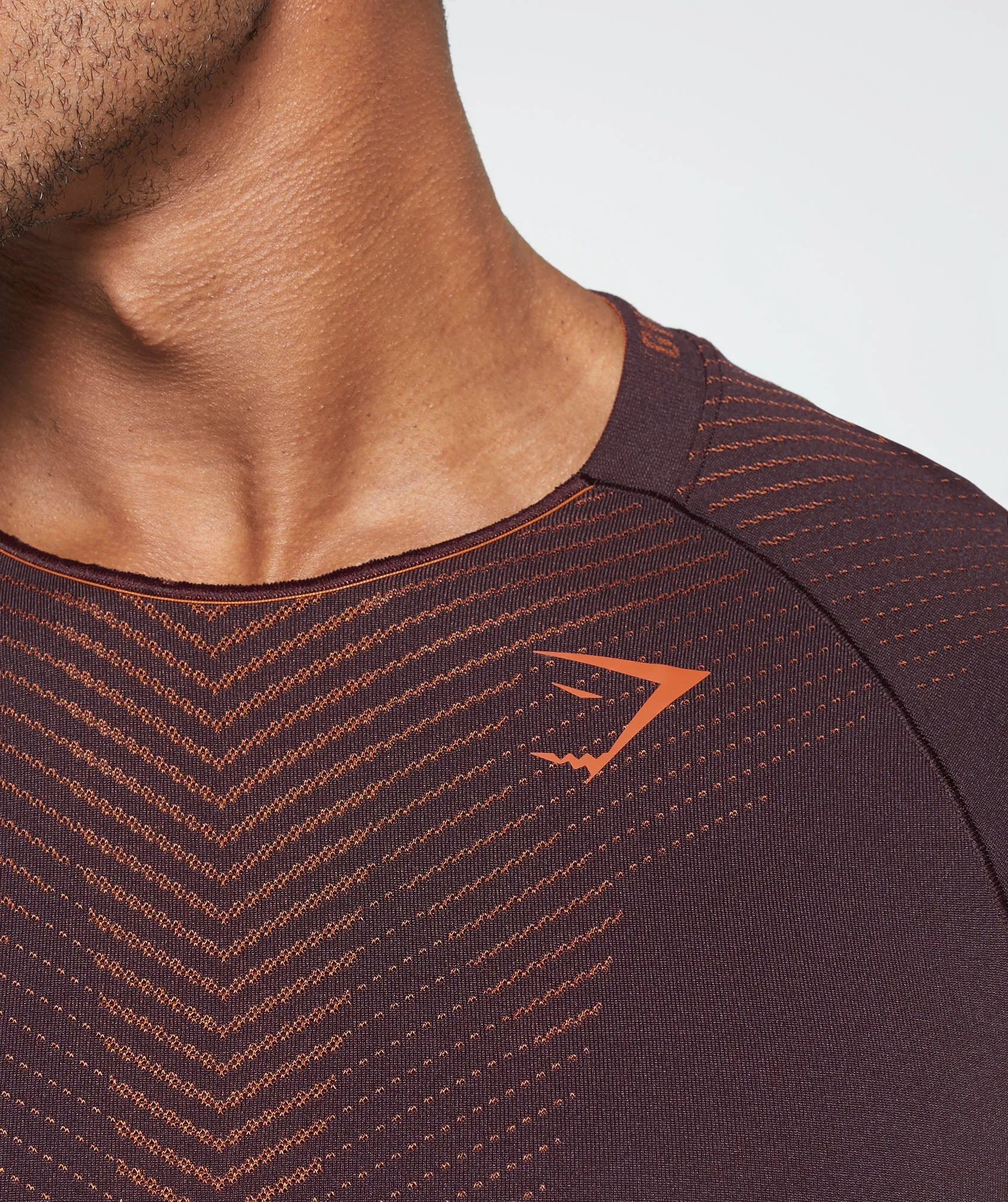 Gymshark Apex Seamless T-Shirt - Plum Brown/Rust Orange