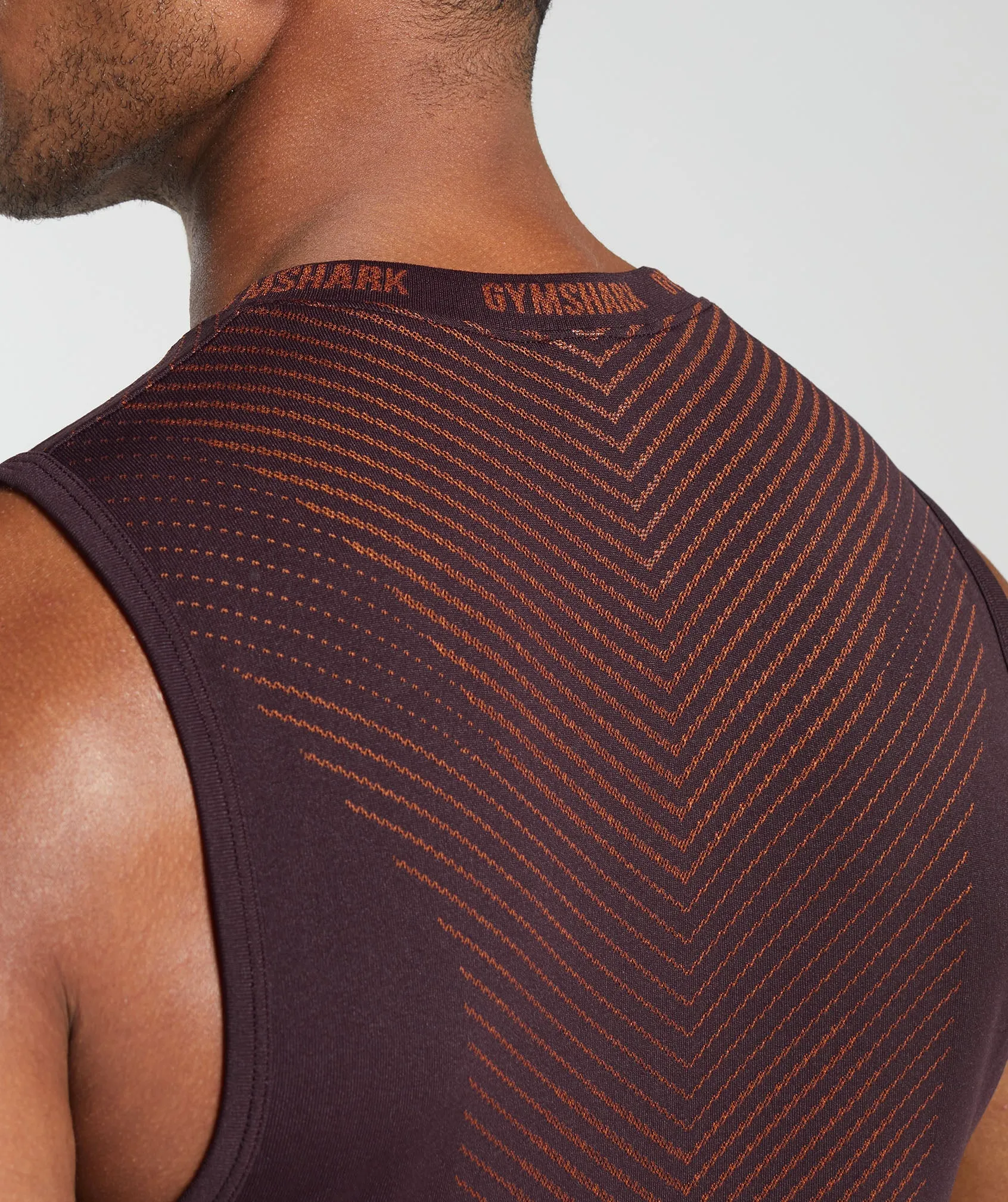 Gymshark Apex Seamless Tank - Plum Brown/Rust Orange