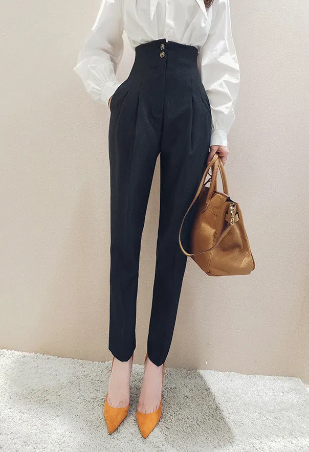 High-Waisted Office Pants With Slim Fit