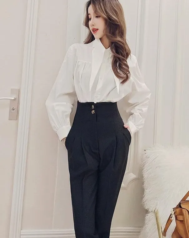 High-Waisted Office Pants With Slim Fit